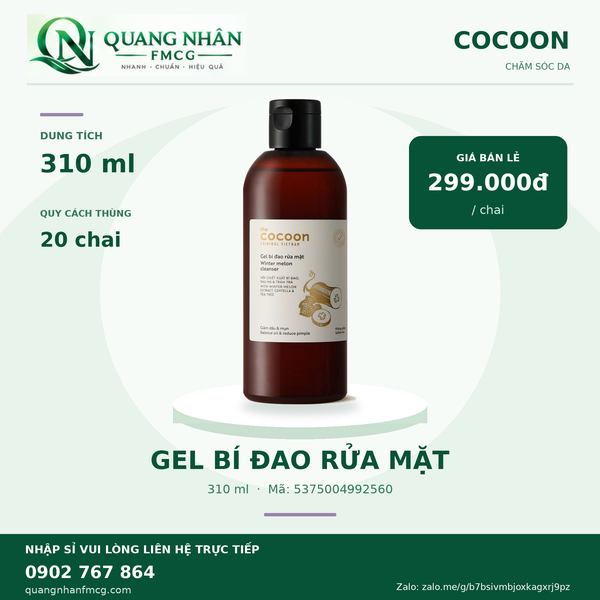 Cocoon - Gel bí đao rửa mặt 310ml * 20 chai