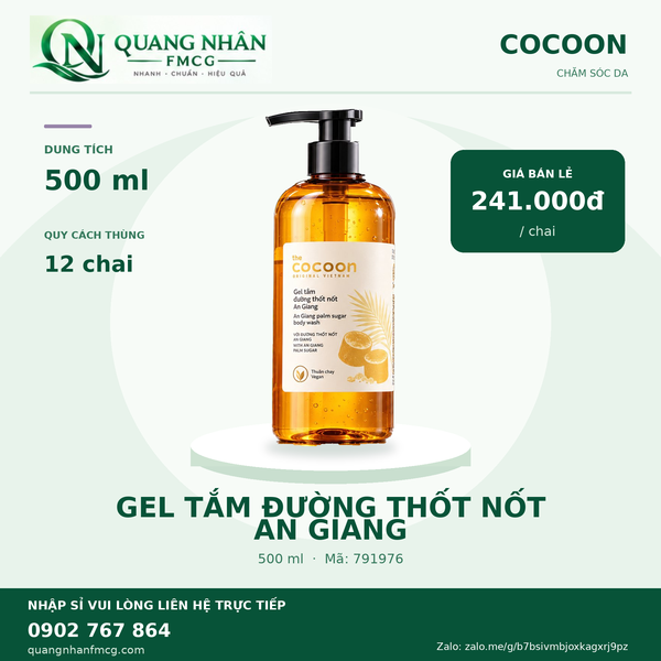 Cocoon Gel tắm đường thốt nốt An Giang 500ml