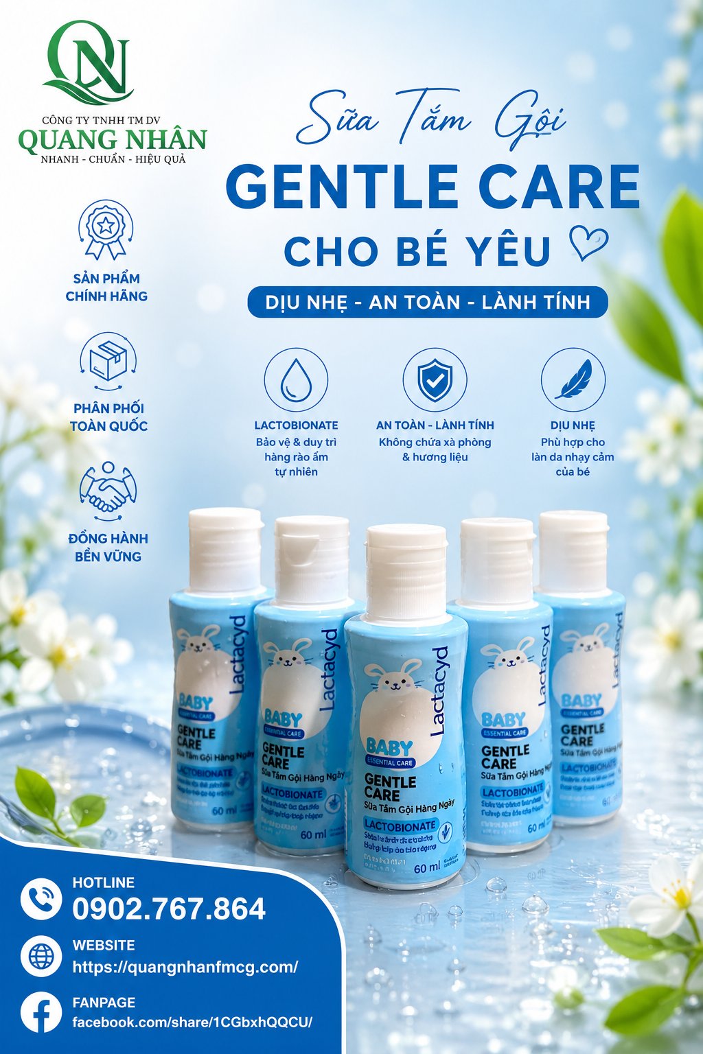 LACTACYD BABY GENTLE CARE 60ML X 48 CHAI