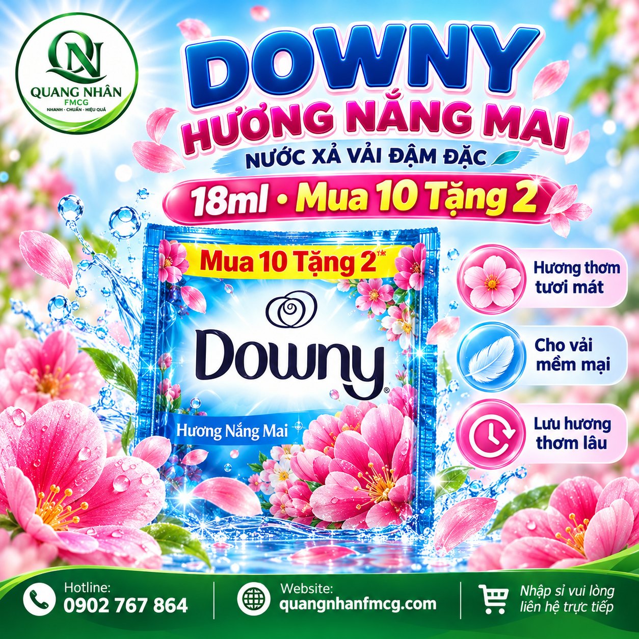 Downy dây nắng mai 10+2 18ml x30