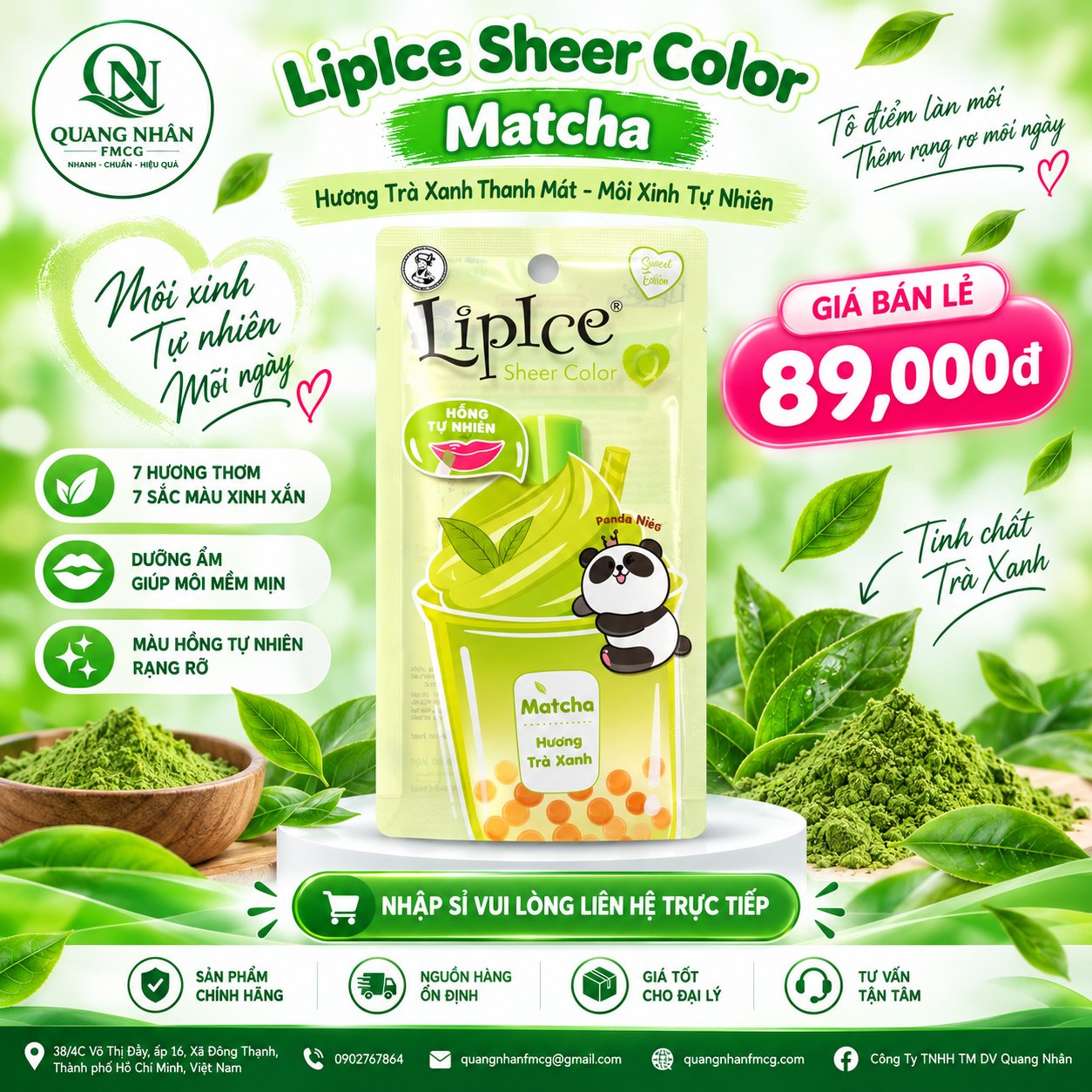 Son Dưỡng Môi LIPICE SHEER COLOR Q MATCHA 2.4 G X 40 CÂY