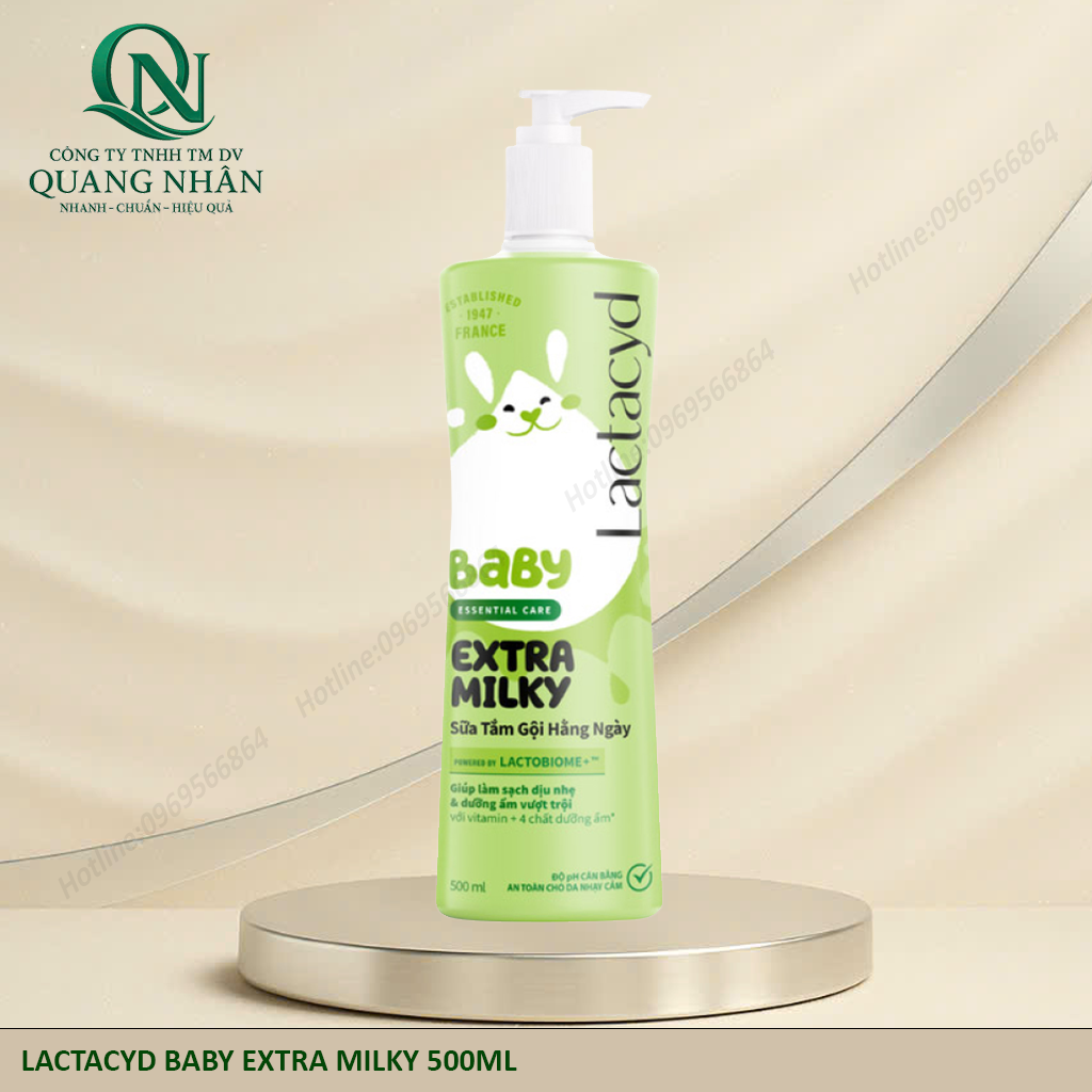 LACTACYD BABY EXTRA MILKY 500ML X 12 CHAI