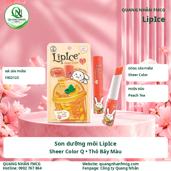 Son Dưỡng Môi LIPICE SHEER COLOR Q Thỏ Bảy Màu 2.4 G X 40 CÂY