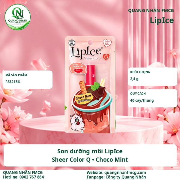 Son Dưỡng Môi LIPICE SHEER COLOR Q CHOCO MINT 2.4 G X 40 CÂY
