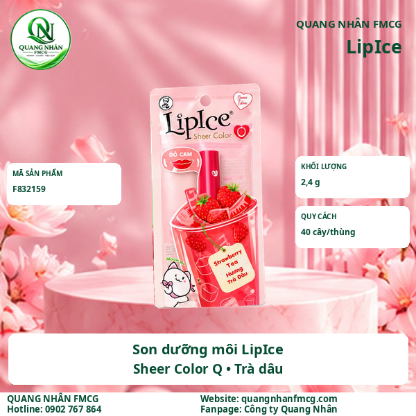 Son Dưỡng Môi LIPICE SHEER COLOR Q Hương Trà Dâu 2.4 G X 40 CÂY