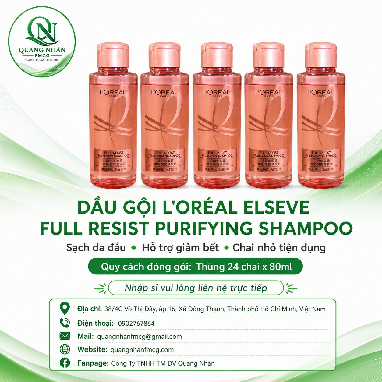 DẦU GỘI L'OREAL PARIS FULL RESIST PURIFYING 80ML X 24 CHAI