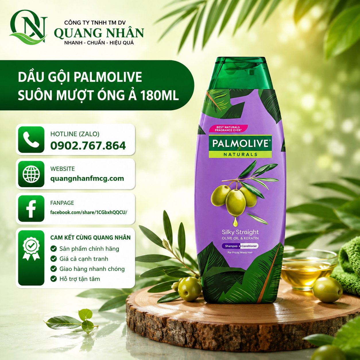 DẦU GỘI CHAI PALMOLIVE SUÔN MƯỢT ỐNG Ả 180ML x 24 CHAI
