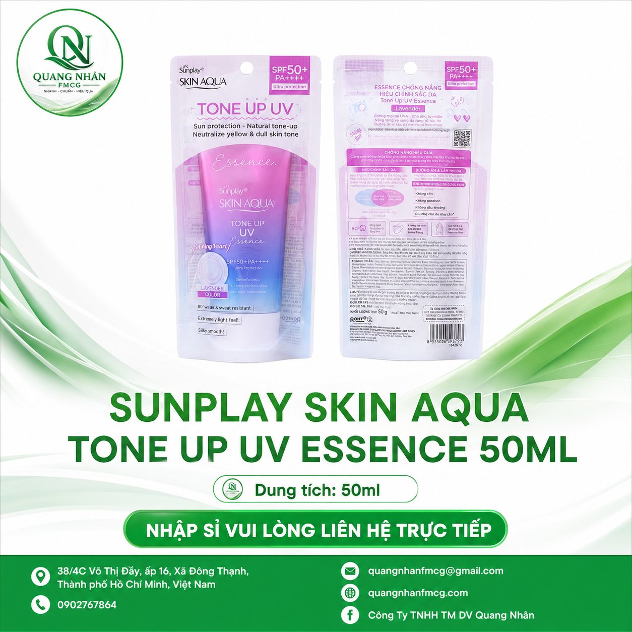 SUNPLAY SKIN AQUA TONE UP UV MILK BLUE 50G X 28 TUÝP + AQUA 15GR