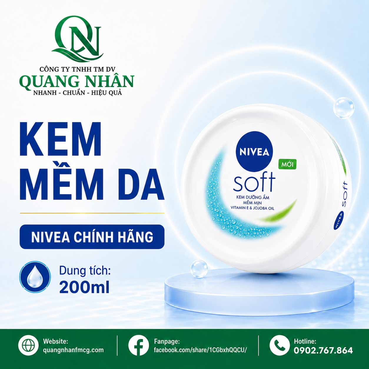 89050 - Kem Dưỡng Mềm Da Nivea Soft Crème (200 Ml) x 24 chai