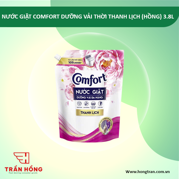 NƯỚC GIẶT COMFORT DƯỠNG VẢI THỜI THANH LỊCH ( HỒNG ) 3.6L x 4 TÚI