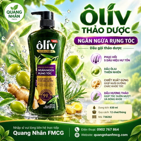 Dầu gội Ôliv thảo dược ngăn ngừa rụng tóc 630 ml x 12 chai