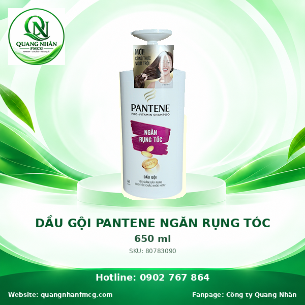 DẦU GỘI PANTENE DƯỠNG CHẤT NGĂN RỤNG TÓC 650ML x 6 Chai