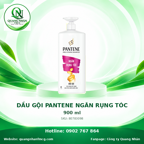 DẦU GỘI PANTENE DƯỠNG CHẤT NGĂN RỤNG TÓC 900ML x 6 Chai