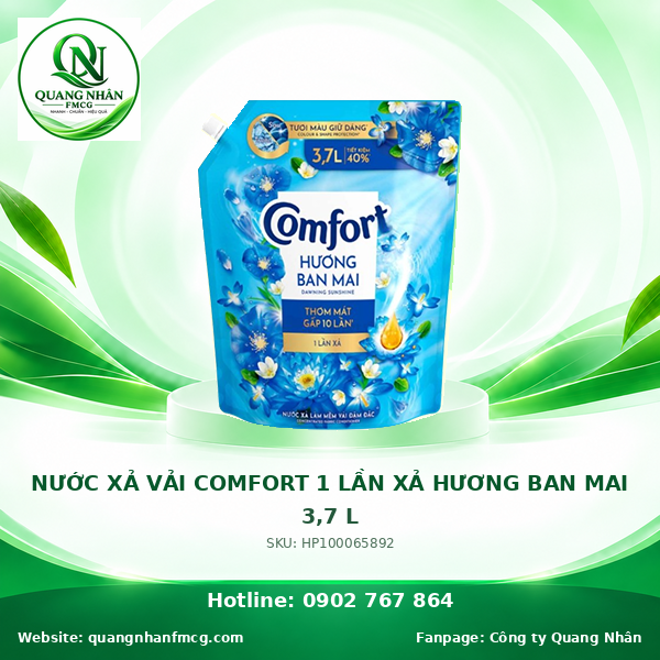 NƯỚC XẢ VẢI COMFORT 1 LẦN XẢ HƯƠNG BAN MAI3.7LIT X 4 TÚI