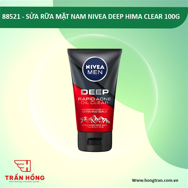 88521 SỬA RỮA MẶT NAM NIVEA DEEP HIMA CLEAR 100G