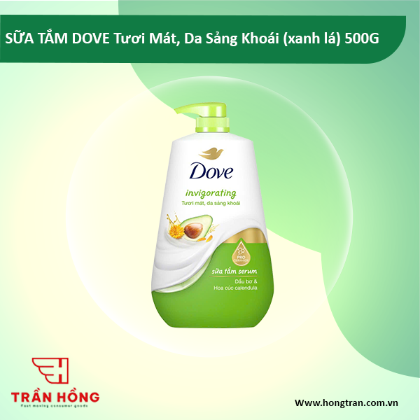 SỮA TẮM DOVE Tươi Mát, Da Sảng Khoái (xanh lá) 500G x 12 chai