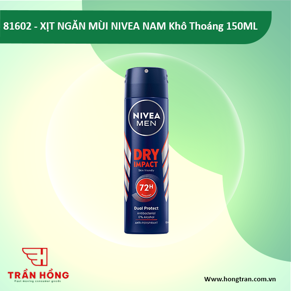81602 Xịt ngăn mùi NIVEANam Khô Thoáng 150ML x 12 CHAI
