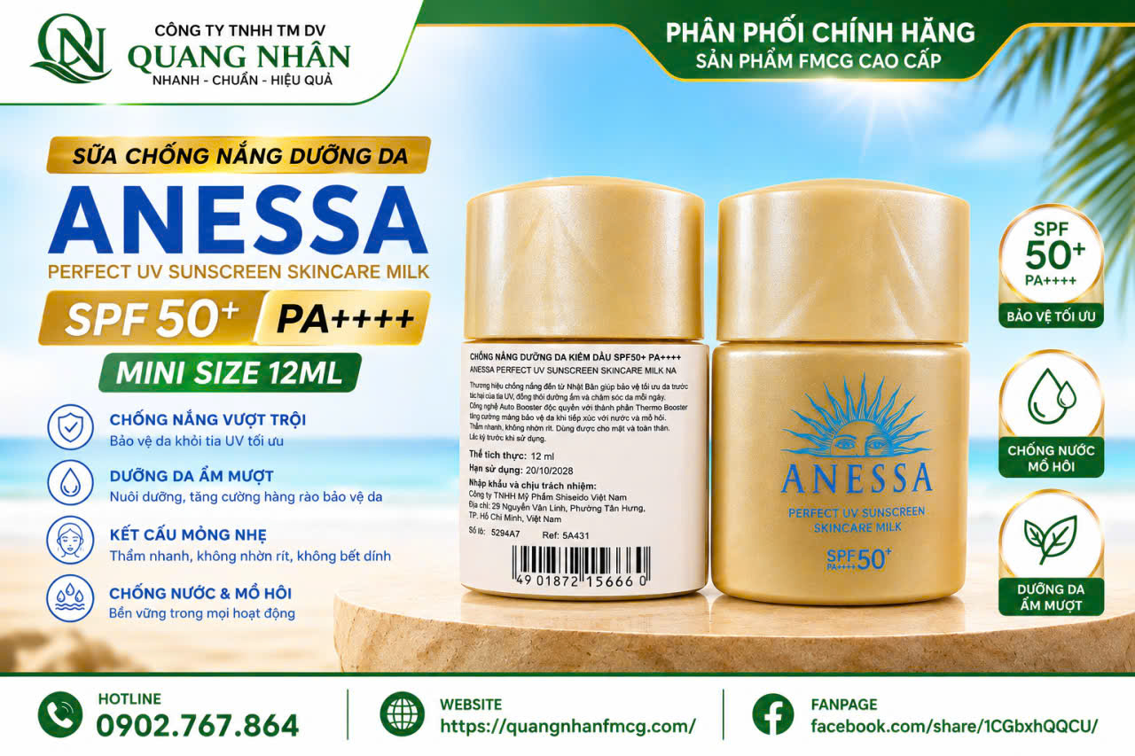KEM CHỐNG NẮNG ANESSA SPF50+ 12ML * 10 Chai / lố