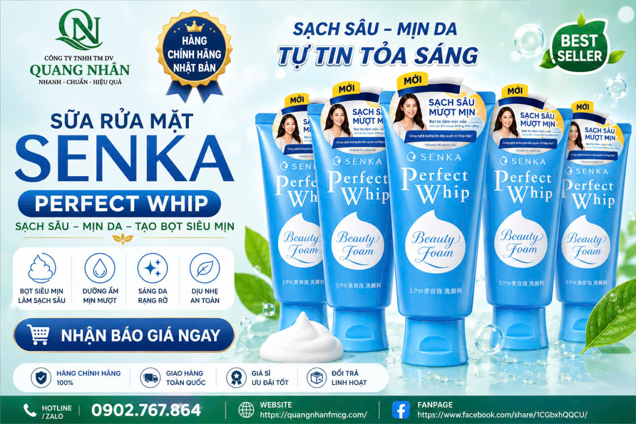 Sữa rửa mặt Senka PERFECT WHIP A 120g x 48 tuýp ( XANH DƯƠNG )
