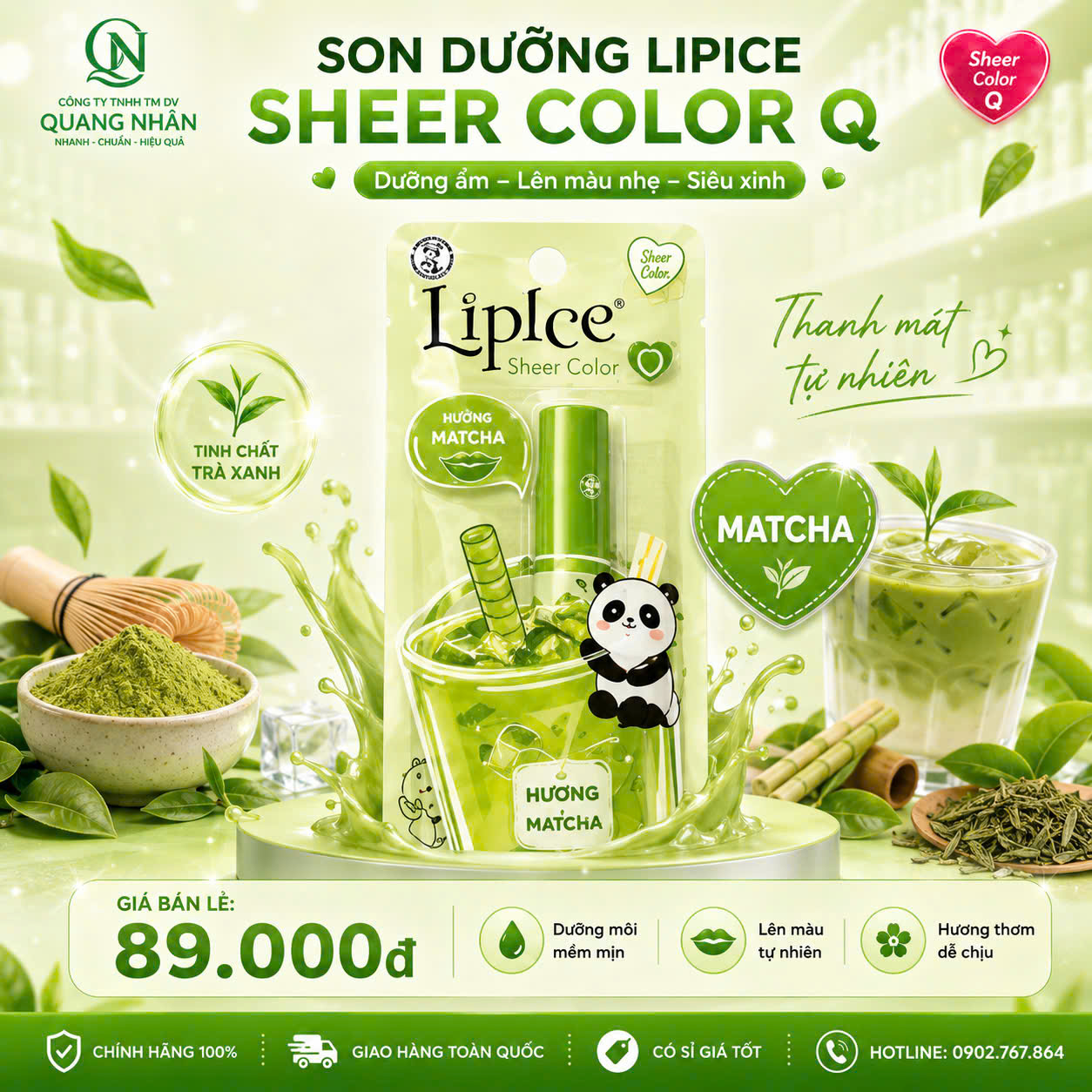 Son Dưỡng Môi LIPICE SHEER COLOR Q MATCHA 2.4 G X 40 CÂY