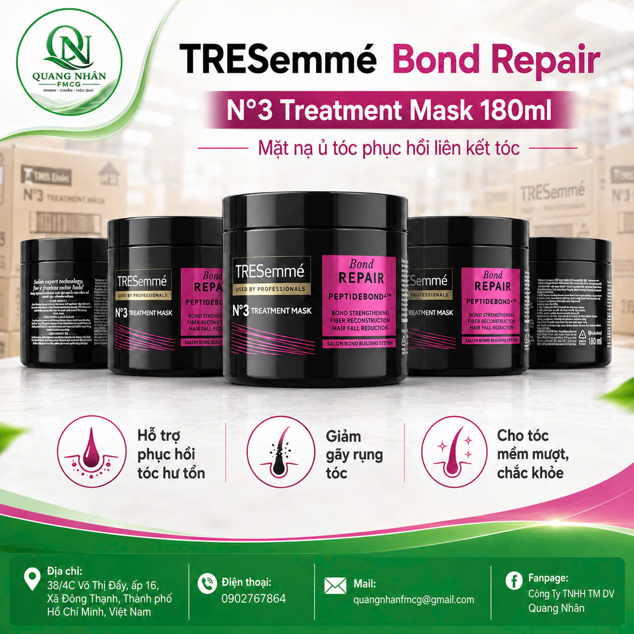 Ủ TÓC TRESEMME BOND REPAIR 640g x 8 chai