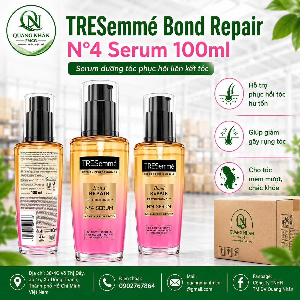No.4 SERUM DƯỠNG TÓC TRESEMME BOND REPAIR 100mlx 6 chai