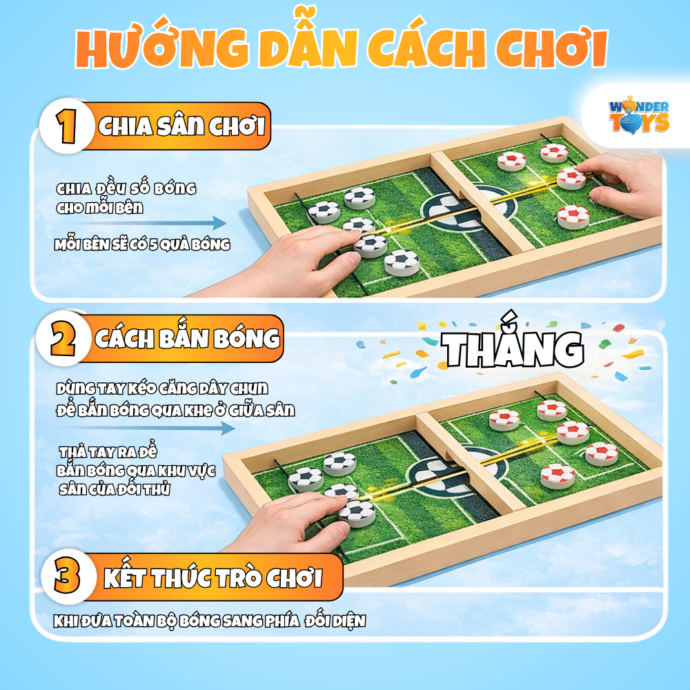 Cờ Búng Đối Kháng Hình Sân Cỏ Đá Banh- Trò chơi Gia Đình Cho Trẻ Em WonderToysVN
