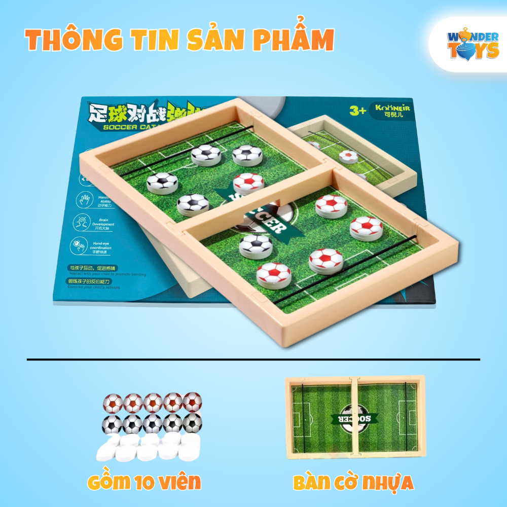 Cờ Búng Đối Kháng Hình Sân Cỏ Đá Banh- Trò chơi Gia Đình Cho Trẻ Em WonderToysVN