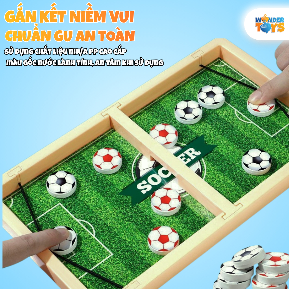 Cờ Búng Đối Kháng Hình Sân Cỏ Đá Banh- Trò chơi Gia Đình Cho Trẻ Em WonderToysVN