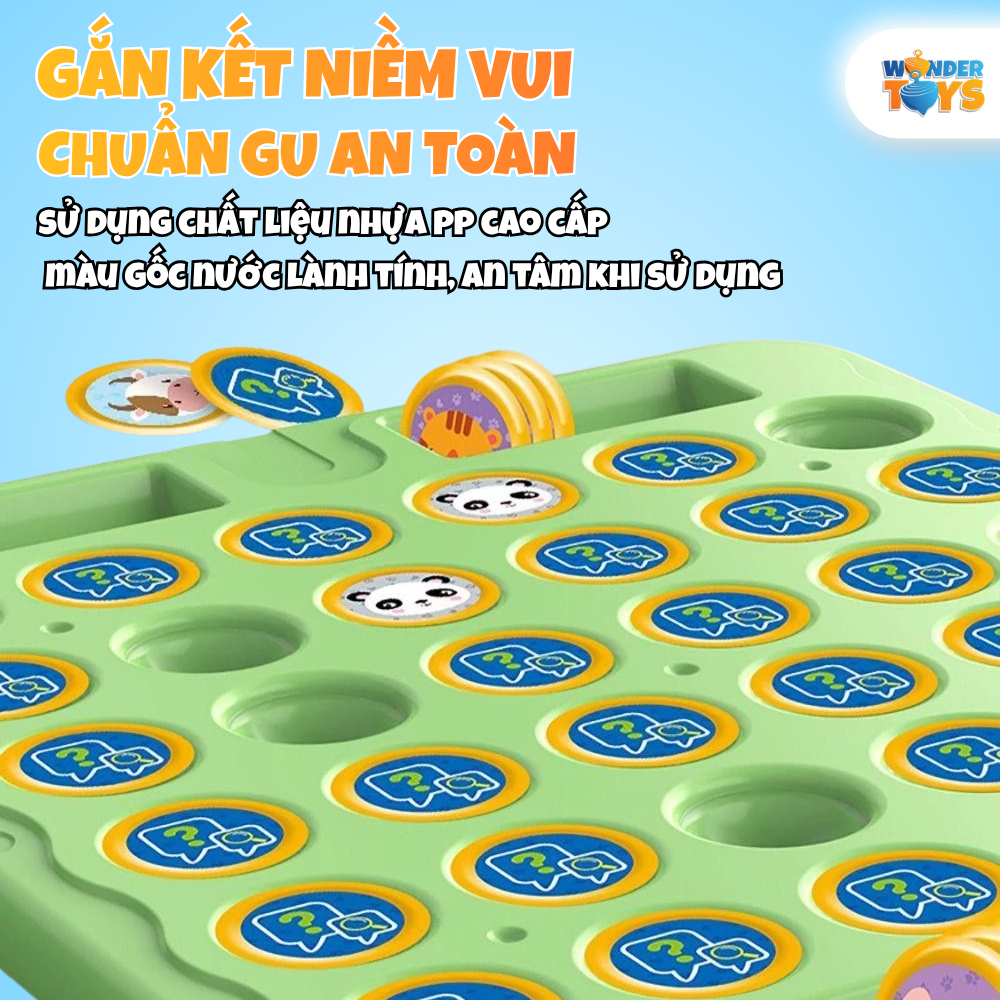 Bàn Cờ Lật Hình Quân Cờ Game Trí Nhờ- Đồ Chơi Trí Tuệ Rèn Luyện Quan Sát Cho Bé WonderToysVN