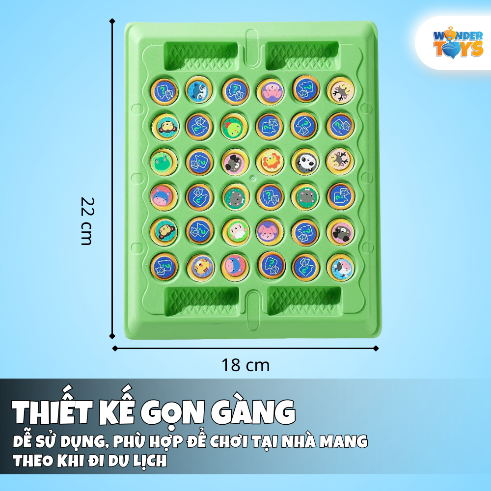 Bàn Cờ Lật Hình Quân Cờ Game Trí Nhờ- Đồ Chơi Trí Tuệ Rèn Luyện Quan Sát Cho Bé WonderToysVN