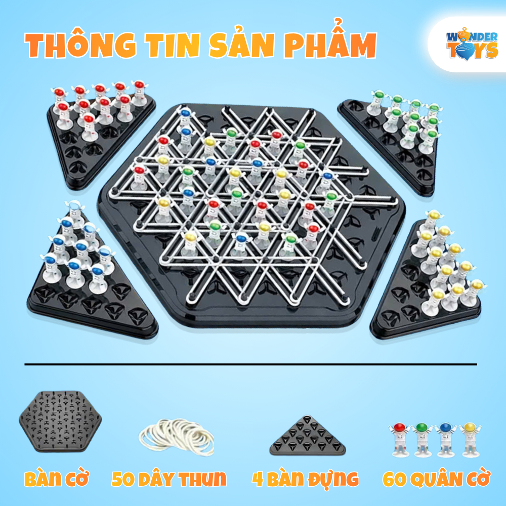 Cờ Vây Liên Xích Tam Giác Dây Thun Hình Phi Hành Gia Đồ Chơi Phát Triển Tư Duy Cho Bé- WonderToysVN
