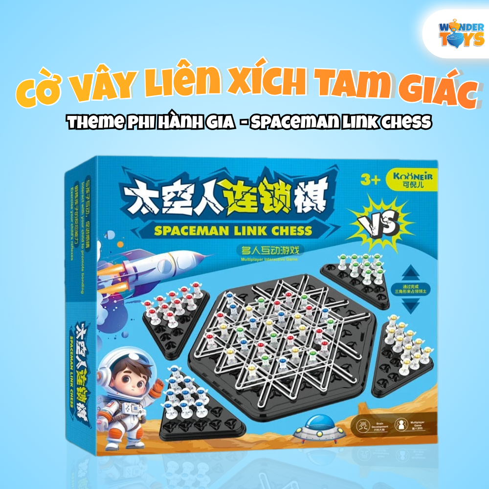 Cờ Vây Liên Xích Tam Giác Dây Thun Hình Phi Hành Gia Đồ Chơi Phát Triển Tư Duy Cho Bé- WonderToysVN