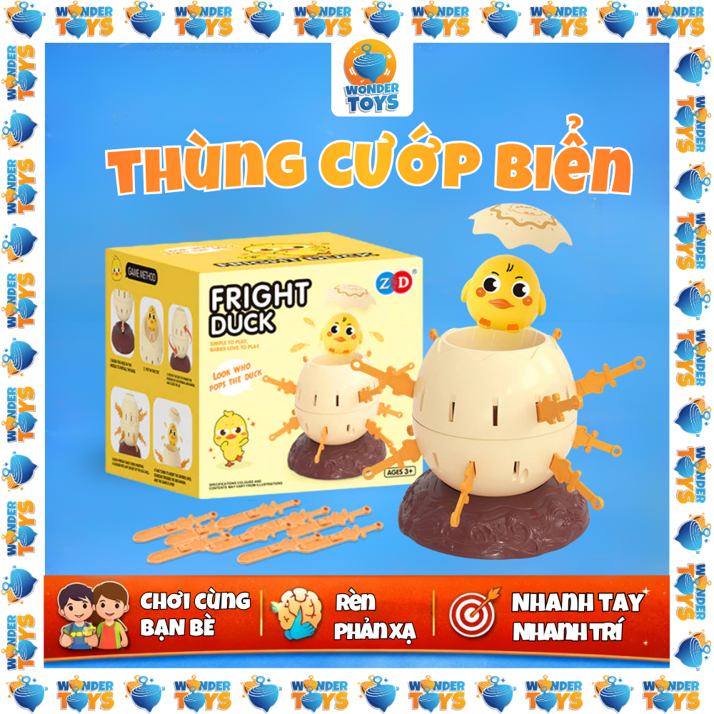 Đồ Chơi Thùng Cướp Biển Vui Nhộn Hình Trứng Gà Con- Đồ chơi trò chơi trí tuệ- WonderToysVN