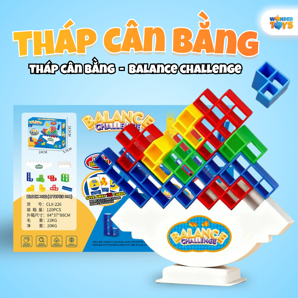 Bộ Đồ Chơi Tháp Cân Bằng 32 Cái Phát Triển Tư Duy Sáng Tạo Cho Trẻ