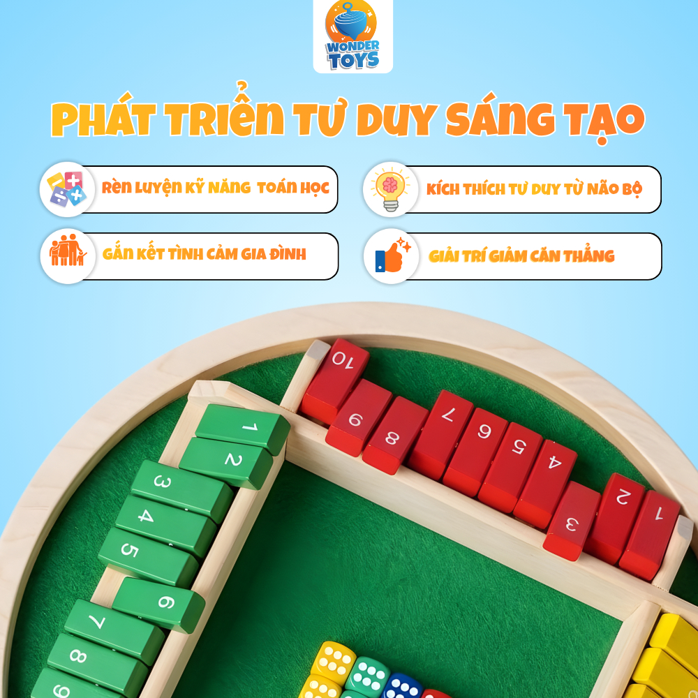 Đồ Chơi Xúc Xắc Đếm Số Chiến Thuật 4 Mặt Phát Triển Tư Duy Sáng Tạo Cho Trẻ WonderToysVN