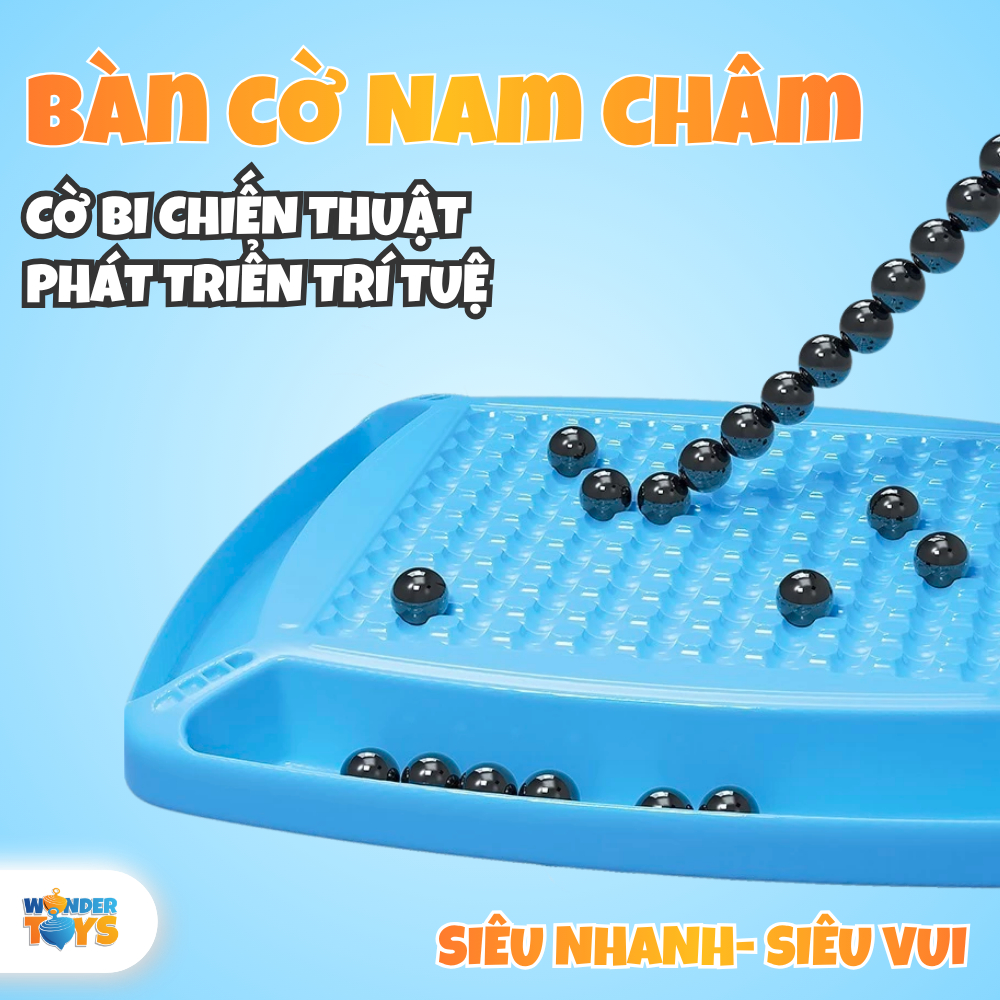 Bộ Cờ 20 Quân Nam Châm Từ Tính Xanh Dương- Bàn Cờ Chiến Thuật Trí Tuệ Cho Bé- Trò Chơi Cờ Xếp Hình