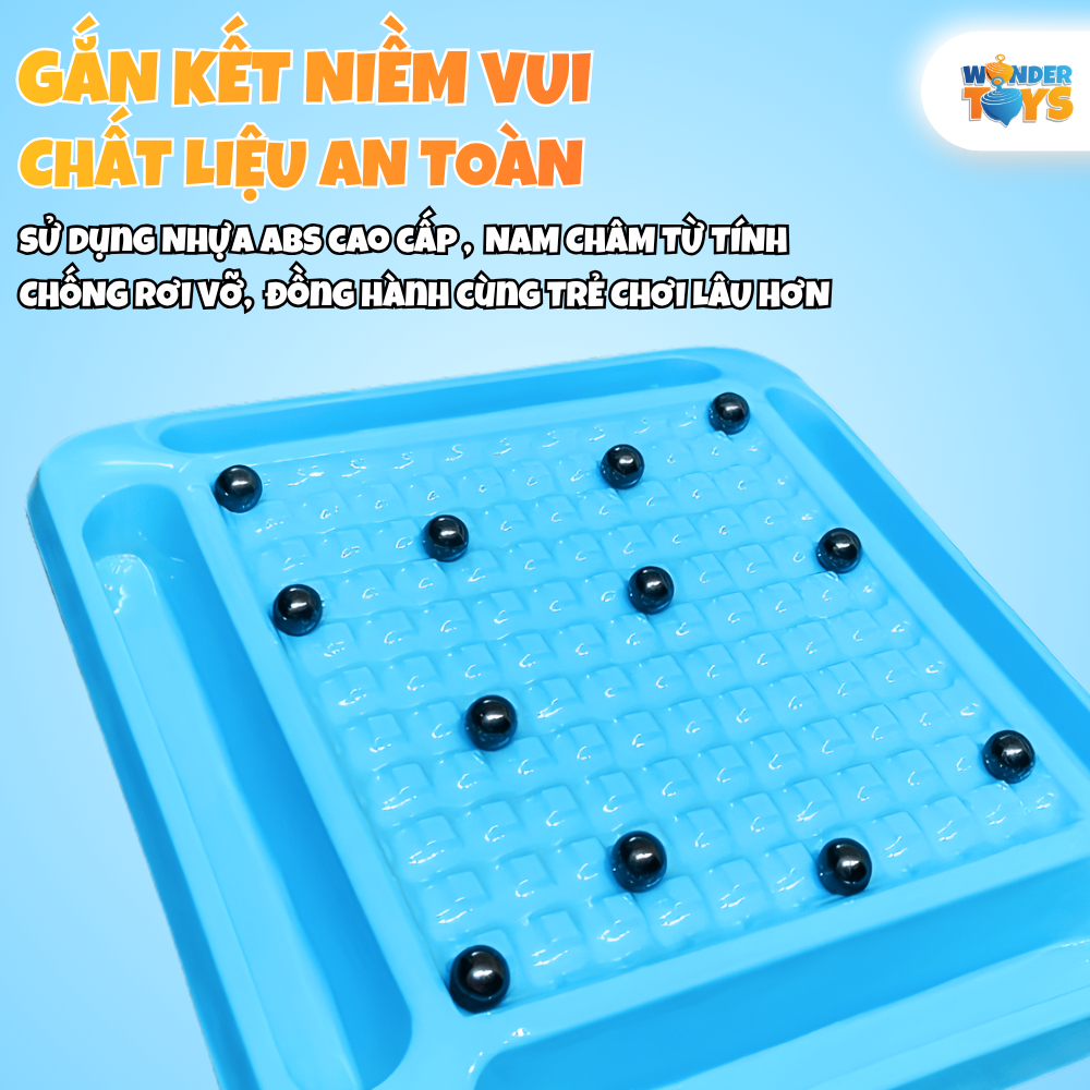 Bộ Cờ 20 Quân Nam Châm Từ Tính Xanh Dương- Bàn Cờ Chiến Thuật Trí Tuệ Cho Bé- Trò Chơi Cờ Xếp Hình