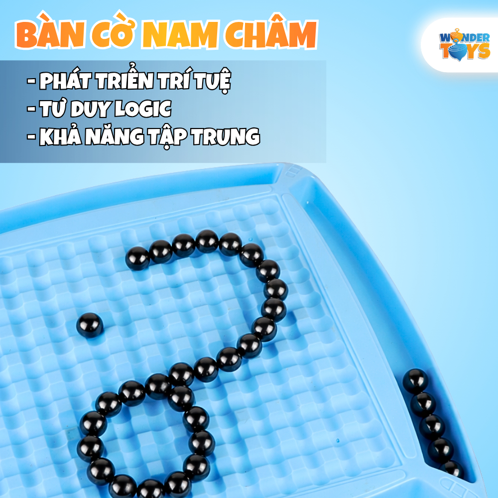 Bộ Cờ 20 Quân Nam Châm Từ Tính Xanh Dương- Bàn Cờ Chiến Thuật Trí Tuệ Cho Bé- Trò Chơi Cờ Xếp Hình