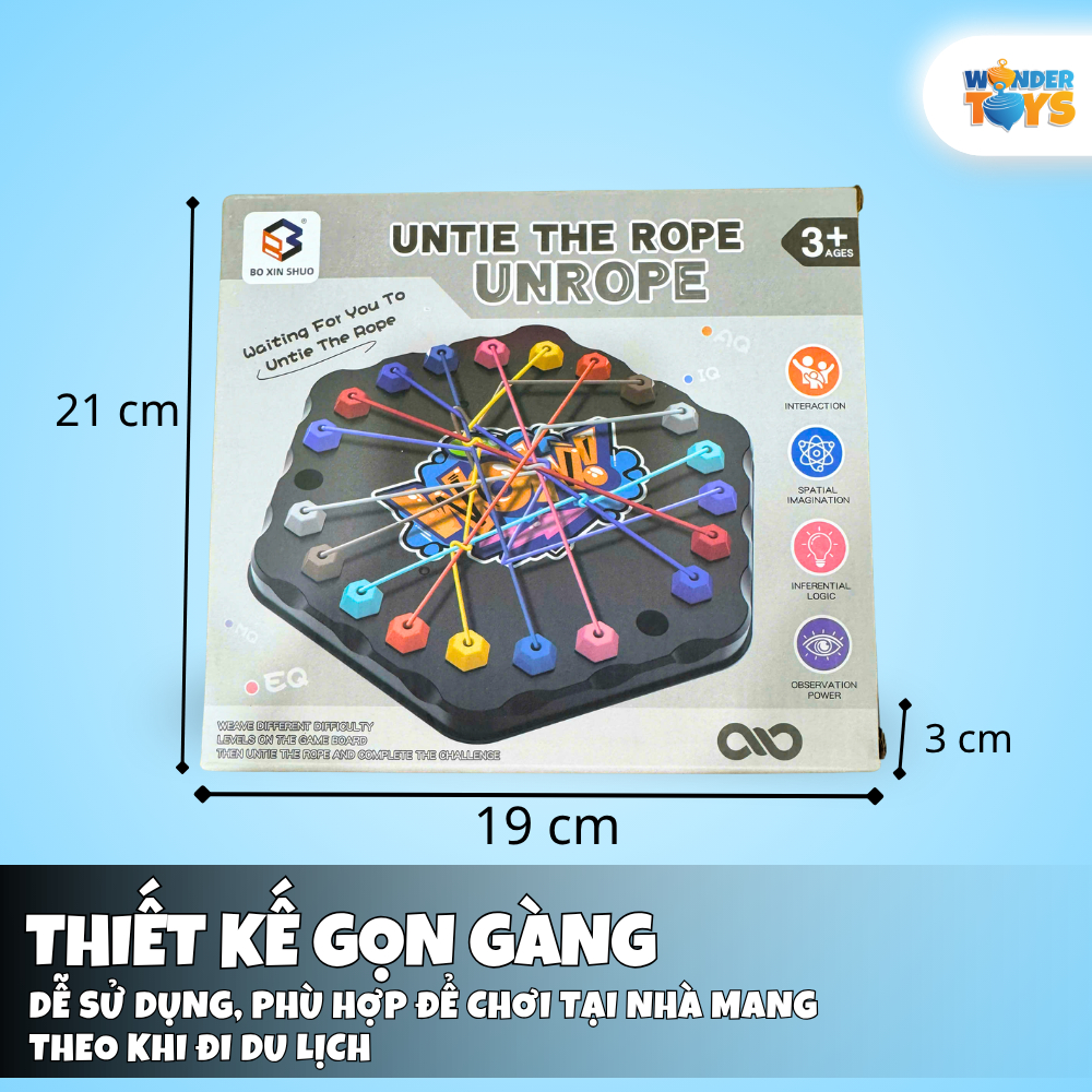 Đồ Chơi Gỡ Rối Dây Hình Lục Giác Rope Challenge,Trò Chơi Trí Tuệ Gỡ Dây Thun Rèn Luyện Tư Duy Cho Bé
