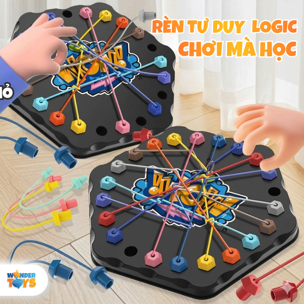 Đồ Chơi Gỡ Rối Dây Hình Lục Giác Rope Challenge,Trò Chơi Trí Tuệ Gỡ Dây Thun Rèn Luyện Tư Duy Cho Bé