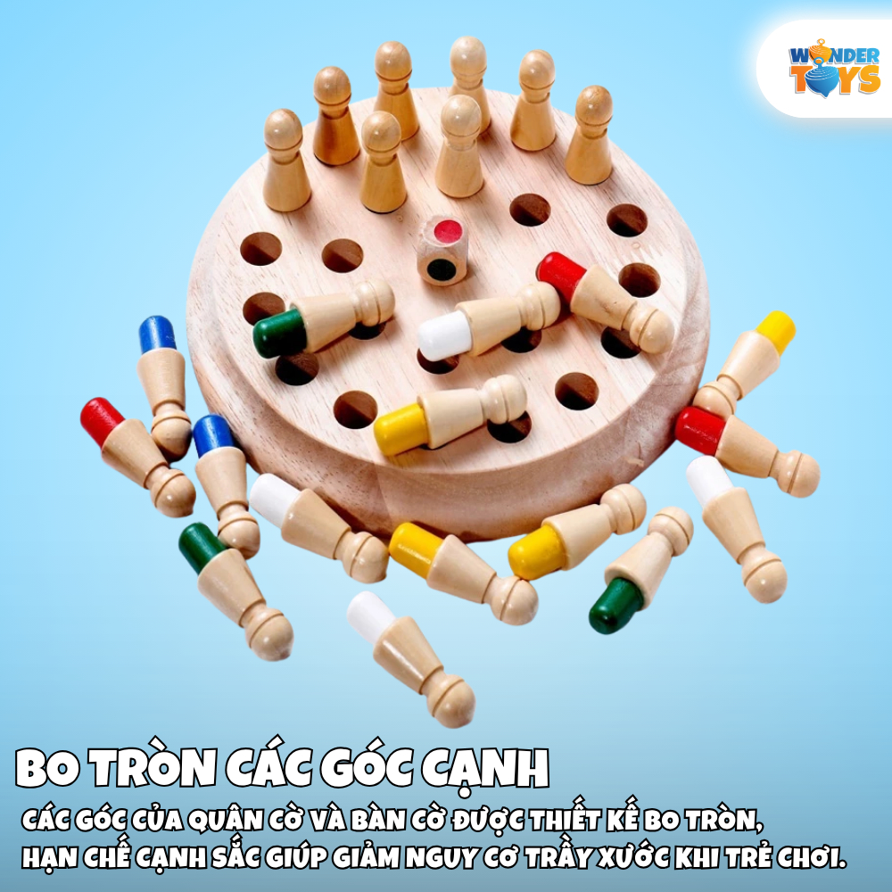 Đồ Chơi Cờ Luyện Trí Nhớ, Bộ Cờ Màu Sắc Bằng Gỗ Luyện Trí Nhớ Tư Duy Cho Bé, Bàn Cờ Rút Gỗ Trí Tuệ