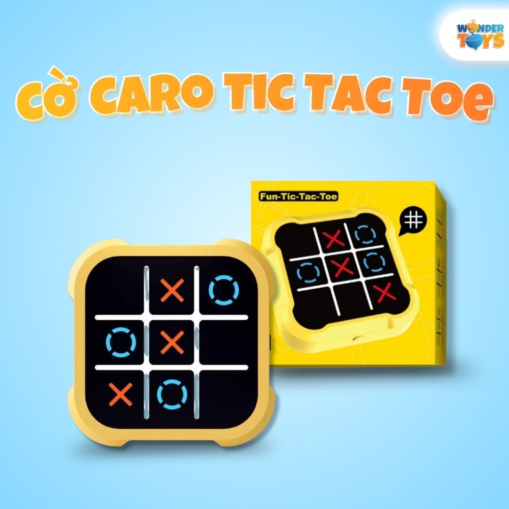 Máy Chơi Cờ Caro X O Điện Tử Tic Tac Toe 3x3, Sạc USB Cao Cấp Kèm Cờ Vật Lý