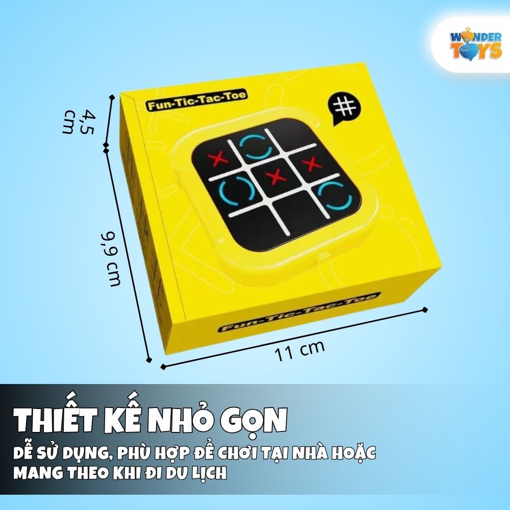 Máy Chơi Cờ Caro X O Điện Tử Tic Tac Toe 3x3, Sạc USB Cao Cấp Kèm Cờ Vật Lý