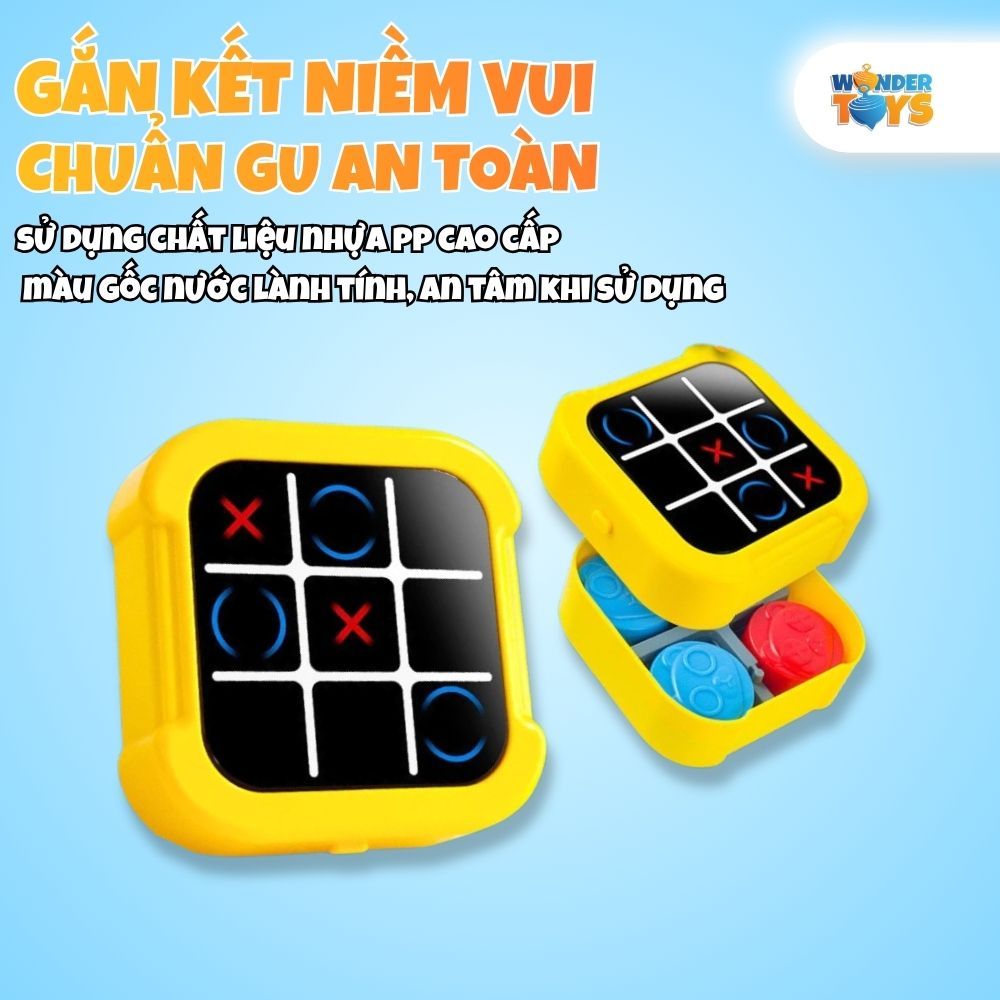 Máy Chơi Cờ Caro X O Điện Tử Tic Tac Toe 3x3, Sạc USB Cao Cấp Kèm Cờ Vật Lý