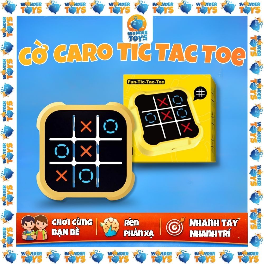 Máy Chơi Cờ Caro X O Điện Tử Tic Tac Toe 3x3, Sạc USB Cao Cấp Kèm Cờ Vật Lý