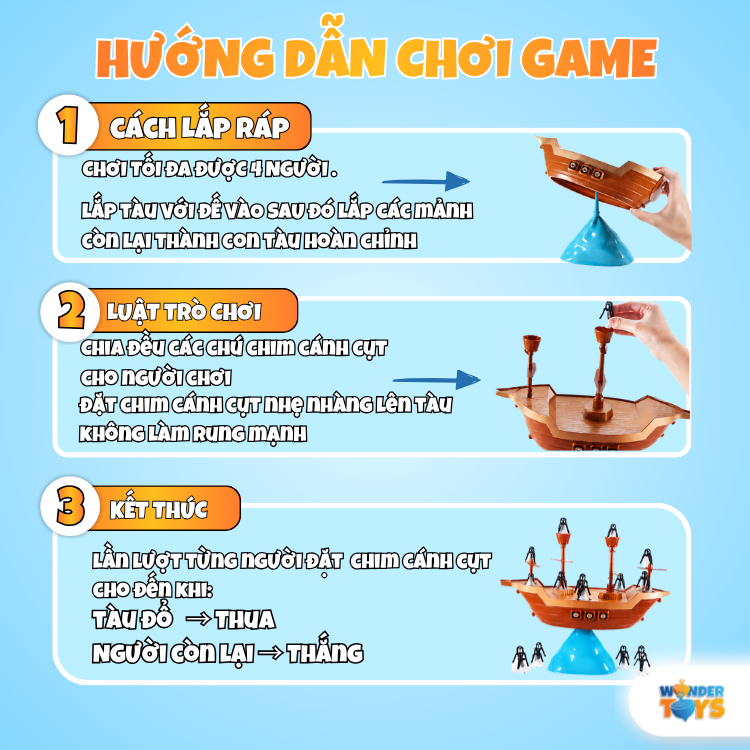 Trò Chơi Cân Bằng Thử Thách Cướp Biển Tàu Thuyền Đồ Chơi Cho Trẻ Em Tiệc Gia Đình Sinh Nhật