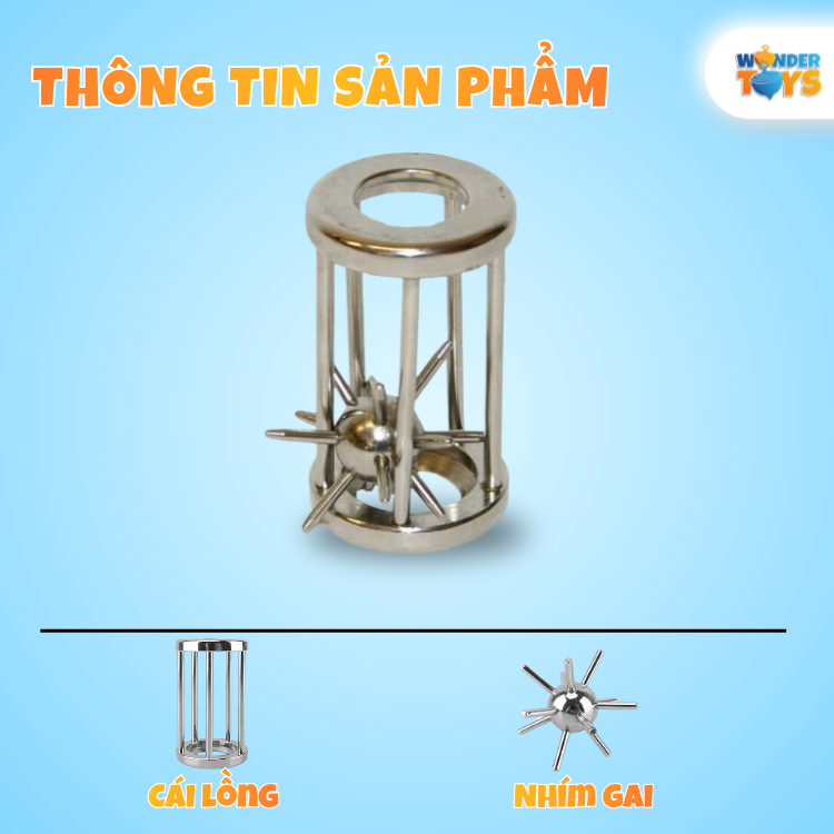 Đồ Chơi Giải Đố Mở Khóa Không Gian Lồng Sắt Nhím Gai Size Lớn Thử Thách IQ