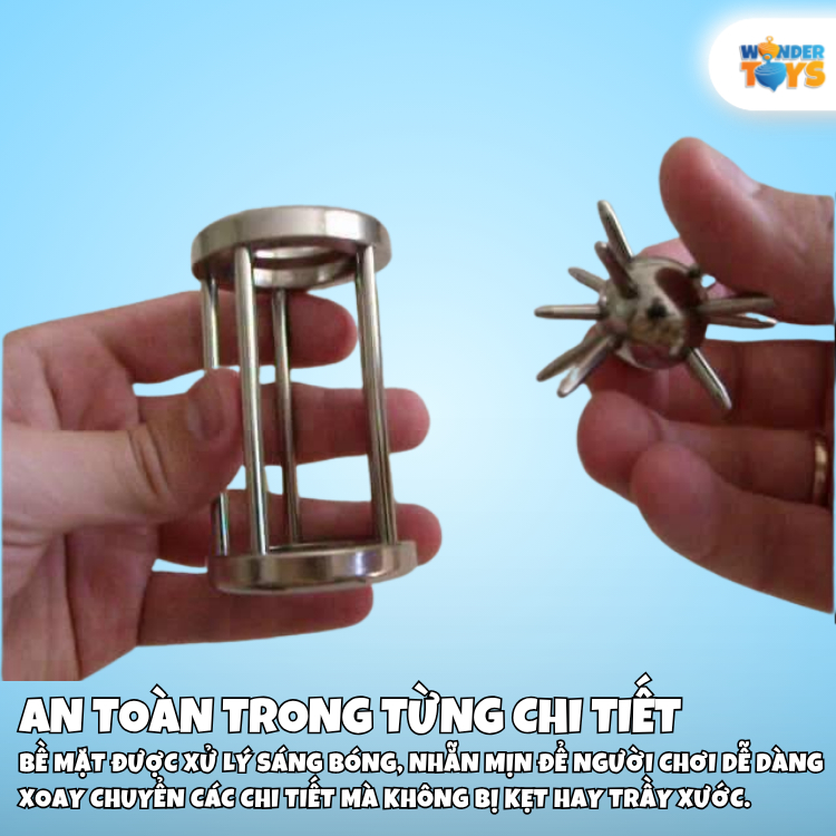 Đồ Chơi Giải Đố Mở Khóa Không Gian Lồng Sắt Nhím Gai Size Lớn Thử Thách IQ