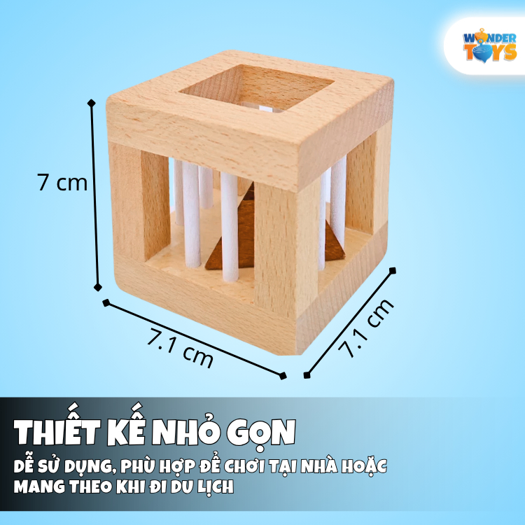 Gảm Trí Tuệ Mở Khóa Kim Tự Tháp Khỏi Lồng Gỗ – Đồ Chơi IQ Giải Đố Logic Rèn Luyện Tư Duy